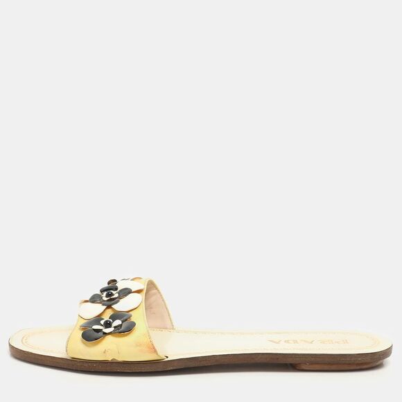Prada Cream Patent Saffiano Leather Embellished Flats Size 36,New Products : American Fashion Style Bags On Sale